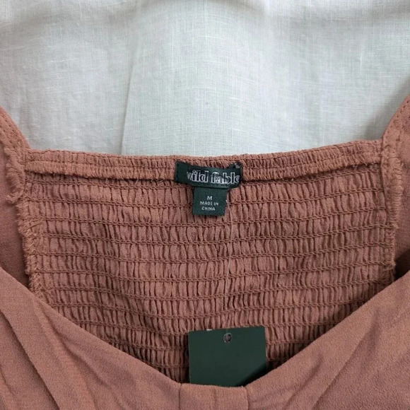 Wild Fable lace crop top, fitted, mauve brown, women's size medium  NWT T28 - Picture 2 of 8